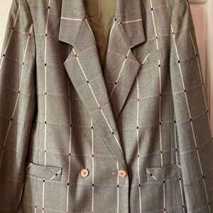 Women’s Gray Double Breasted Suit with Skirt